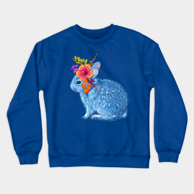 Flower Bunny - Bunny - Crewneck Sweatshirt | TeePublic